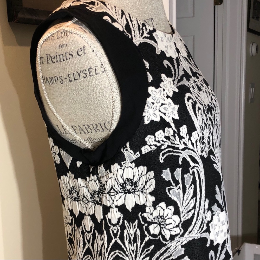 INC Sleeveless Black Dress with White Pattern Sz L - Picture 2 of 6